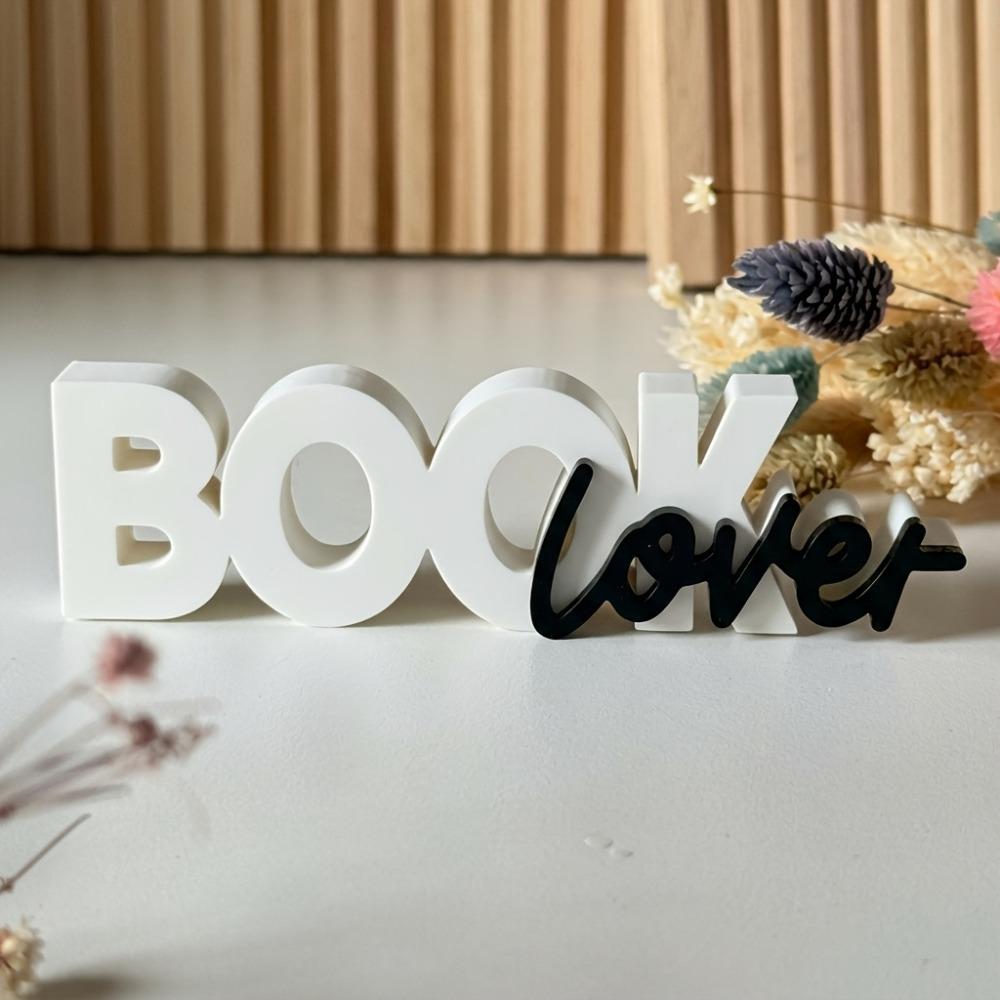 Plastic Minimal Book Desk Figurine Literary Reading Themed Study Literary Desk Craft Office Desk