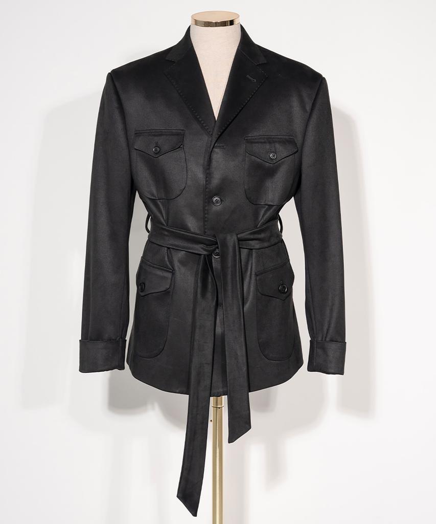 Allclassic Alcjk002 Tailored Suede Safari Jacket_Black