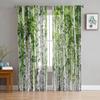 Birch Forest Tree Plant Woods Tulle Curtains for Living Room Bedroom Sheer Curtain for Balcony Hall Fashion Printed Home Drapes