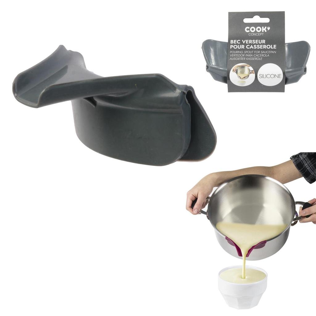 Pot Funnel, Silicone, Black, Temperature Resistant