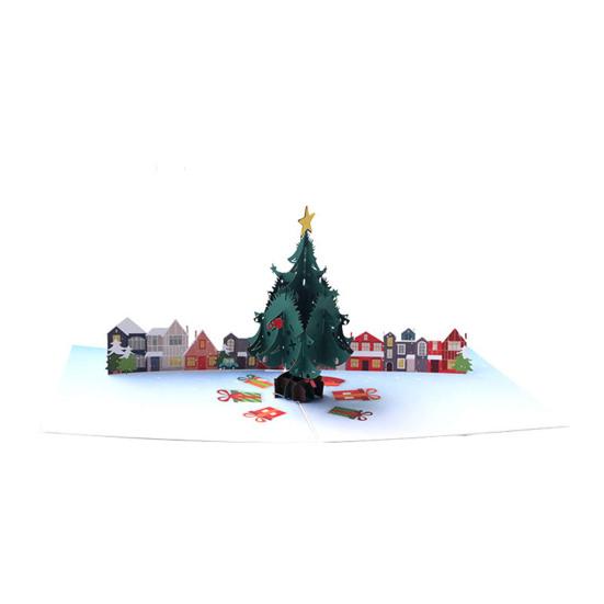 3D Открытка с рождественским поп-апом Счастливого Рождества Подарочные открытки с конвертами Санта Лось Снеговик Праздничные открытки на рождественские вечеринки Домашний декор