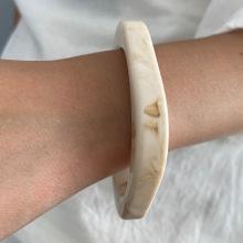 Ingemark 3 Styles Hip Hop Irregular Stacking Resin Thick Bangles for Women New Trend Charm Wide Arm Bracelet Couple Jewelry Gift