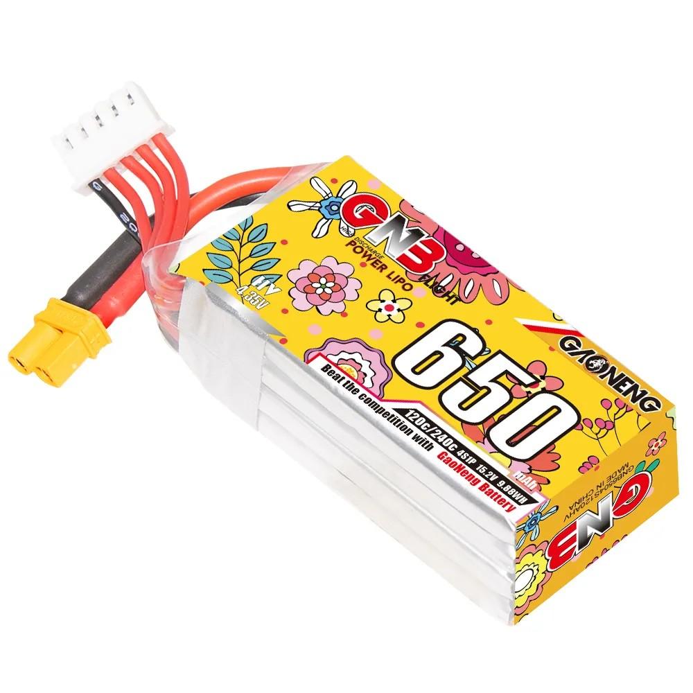 GNB 4S 650 мАч 120C/240C 15,2 В HV LiPo Аккумулятор с разъемом XT30 для FPV Cinewhoop Вертолета Самолета Фристайл Дрона