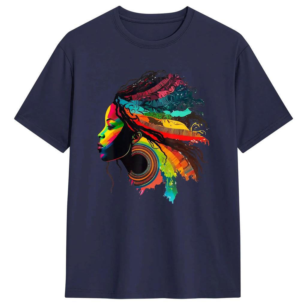 Rainbow Dashiki African Tribal WoUnisex Natural Roots Hair Small TShirt Unisex Crew Neck 100 Cotton T Shirt Short Sleeve Tee Shirt