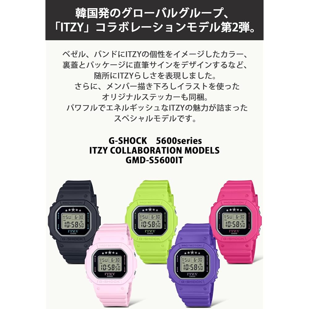 Casio G-Shock Коллаборация ITZY Часы среднего размера Экологически чистый материал Женские GMD-S5610IT-4AJR Фуксия
