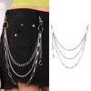 Hip Hop MoonPunk Side Chain On Jeans Pants Handbag for Girls Multilayer Body Chain Trousers Street Clothing Jewelry