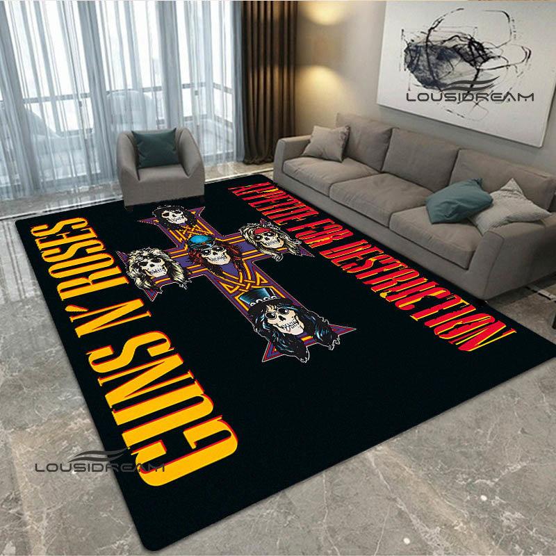 Ковер с ретро-принтом группы Guns n'roses, модный элемент декора дома, нескользящий ковер, реквизит для фотосъемки, коврик для небольшого помещения, подарок на день рождения
