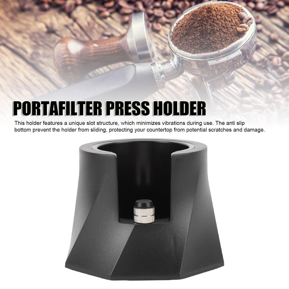 Height Adjustable Portafilter Rest Holder Spiral Texture Coffee Tamper Base For Espresso Brewing