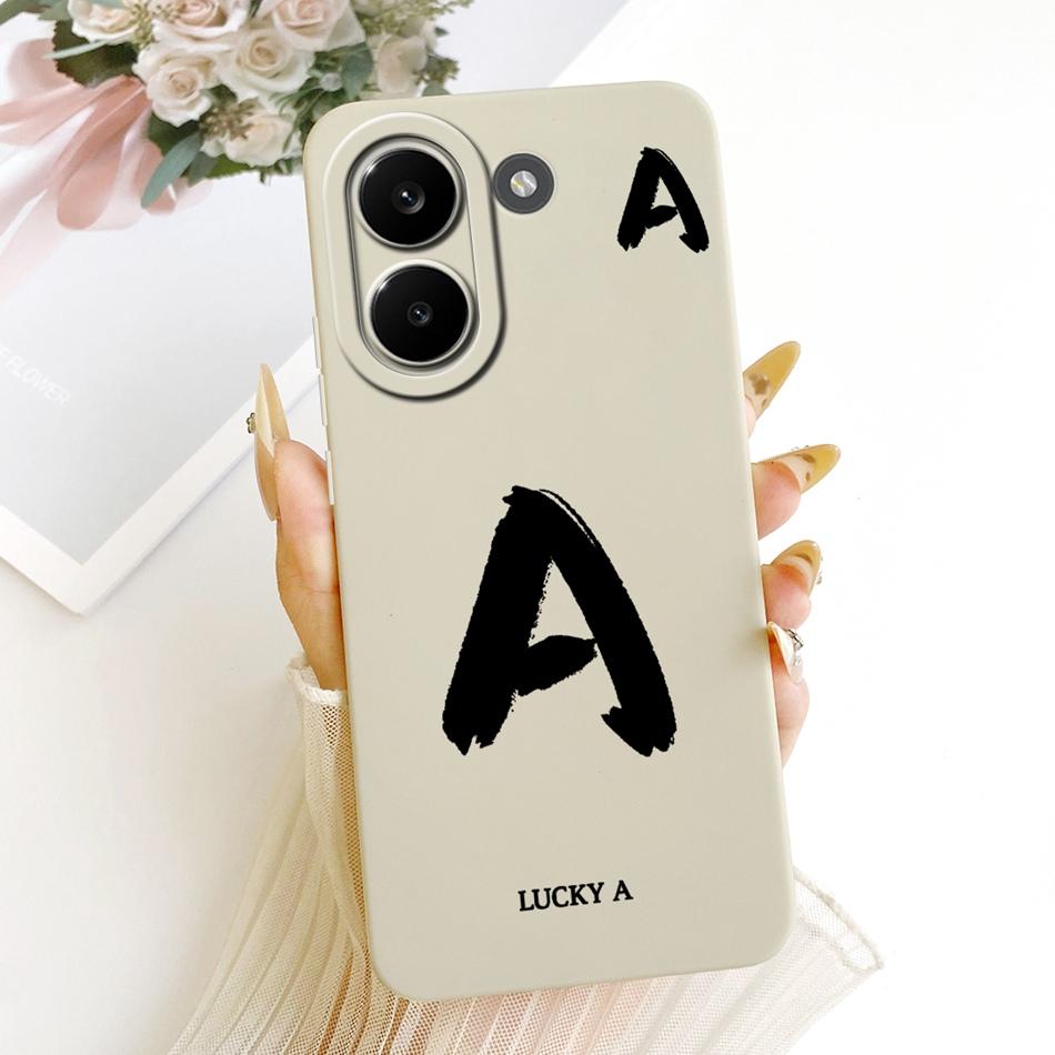 Для Xiaomi Poco X8 Pro / X8 Pro Max Чехол-брелок с первой буквой Удачи для Poco X8Pro X 8 Pro Max 5G Мягкие Силиконовые Чехлы Бамперы