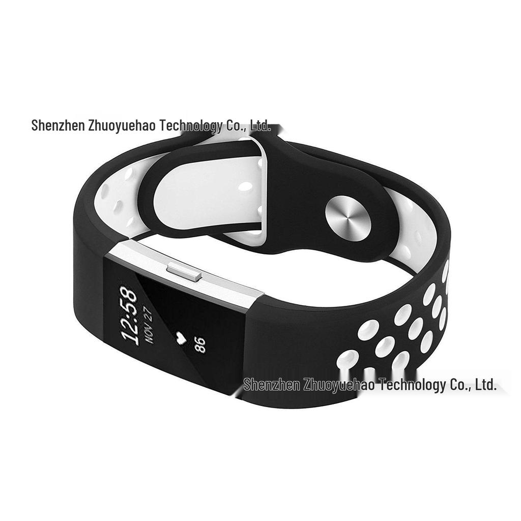 Two-tone Breathable Silicone Strap for Fitbit Charge 2 - Available In 10 Colors