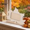 DIY Craft Picture Frame Wooden Pumpkin Photo Frame, Halloween Thanksgiving Paintable for Kids, Blank Fall Seasonal Decor Wood Holder, Harvest Tabletop
