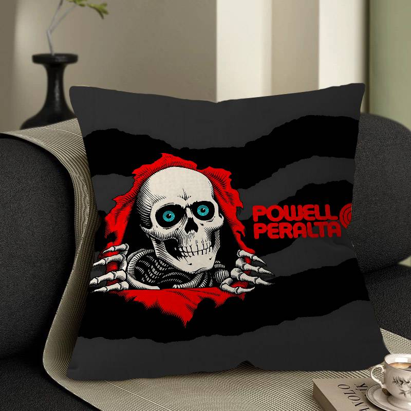 Skateboard P-Powells Wing Skull P-Peraltas Pillow Cover Design Cushion Cover Decor Holiday Decorati