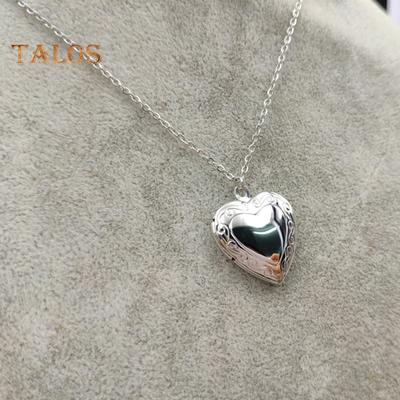 Сердце фото медальон кулон ожерелье фоторамка обещание любви памятное ожерелье полированный сплав регулируемая длина ретро стиль подарок на день святого валентина