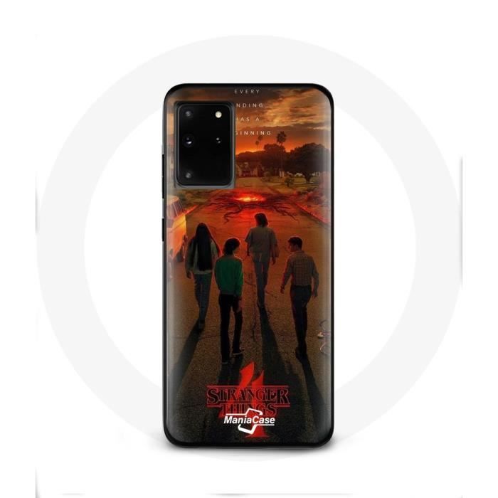 Coque pour Samsung Galaxy S11 Plus Stranger Things Saison 4 Affiche Art Equipages de la Nouvelle Thé