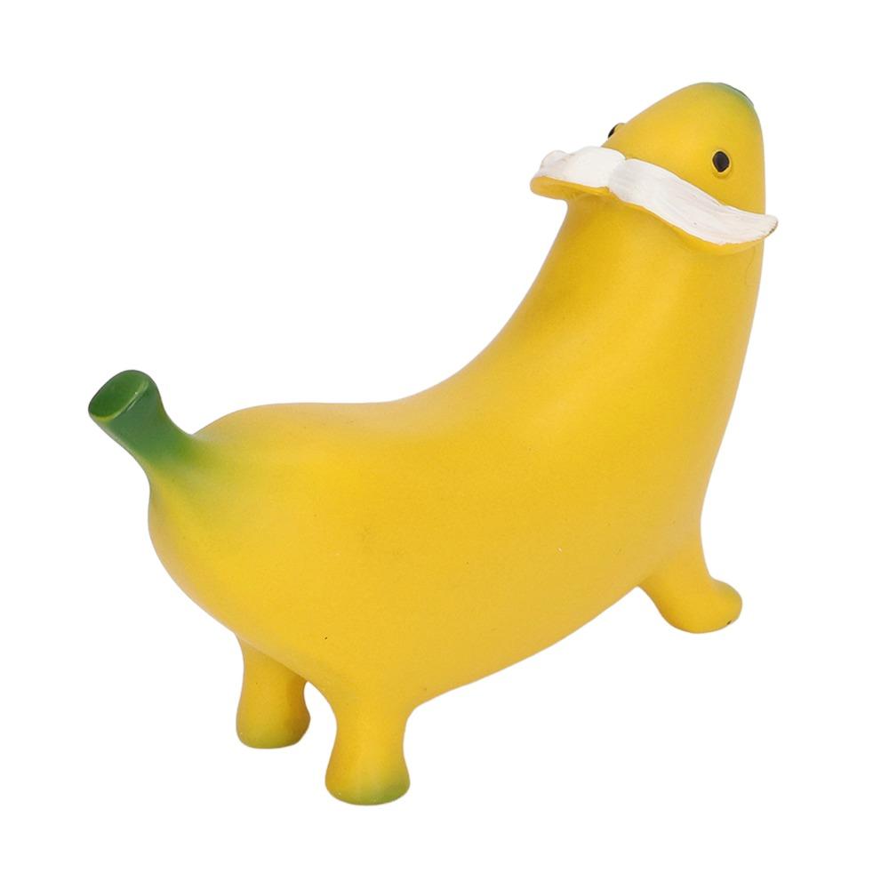 Resin Banana Dog Sculpture Lightweight Banana Dog Figurine For Home Desktop