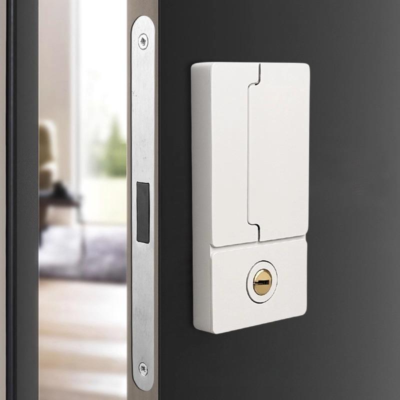 Minimalist Silent Magnetic Suction Bedroom Wooden Door Lock Embedded Swing Door Lock Without Handle Double-sided Invisible Lock