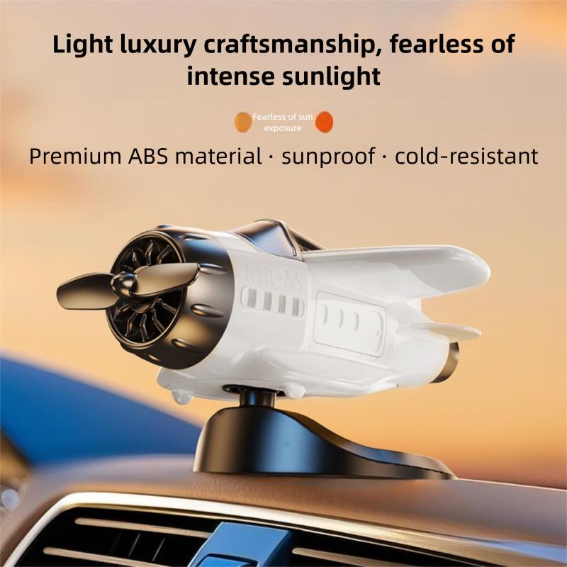 Car Ornament Solar Airplane Ornaments 360 Rotary Car Center Console Powered Aircraft Ornaments Car Interior Decor Accessories