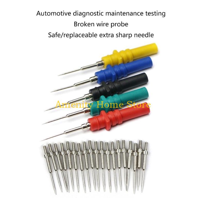 F26C 2/10Pcs Flexible Back Probe Pins 0.7mm Piercing Needle Tip Probes for Car Repairing Electrical Testing