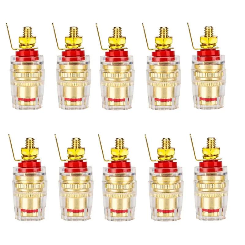 10 шт. высококачественных латунных хрустальных клемм для резьбового аудио усилителя динамика 4 мм клеммы разъема типа «банан» Hi-Fi аудио DIY