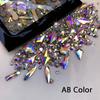 180pcs AB Flatback Glass Nail Art Rhinestones Multi-shape Mixed Diamond Gems Blue Purple Crystal Stones For DIY Nail Decoration