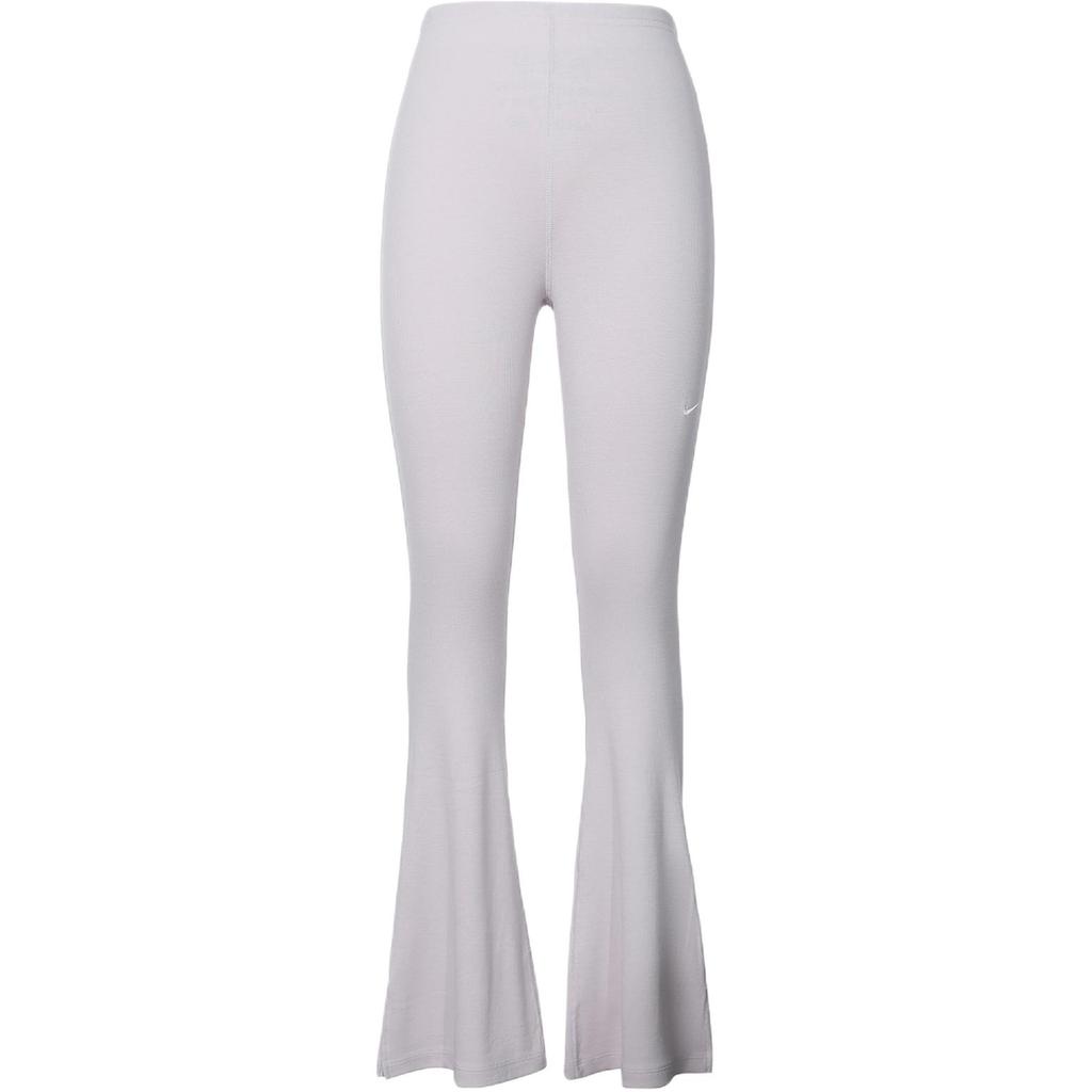 Nike Холодные трикотажные расклешенные повседневные брюки с высокой талией и разрезом, женские брюки серого, фиолетового цвета FQ2114-019