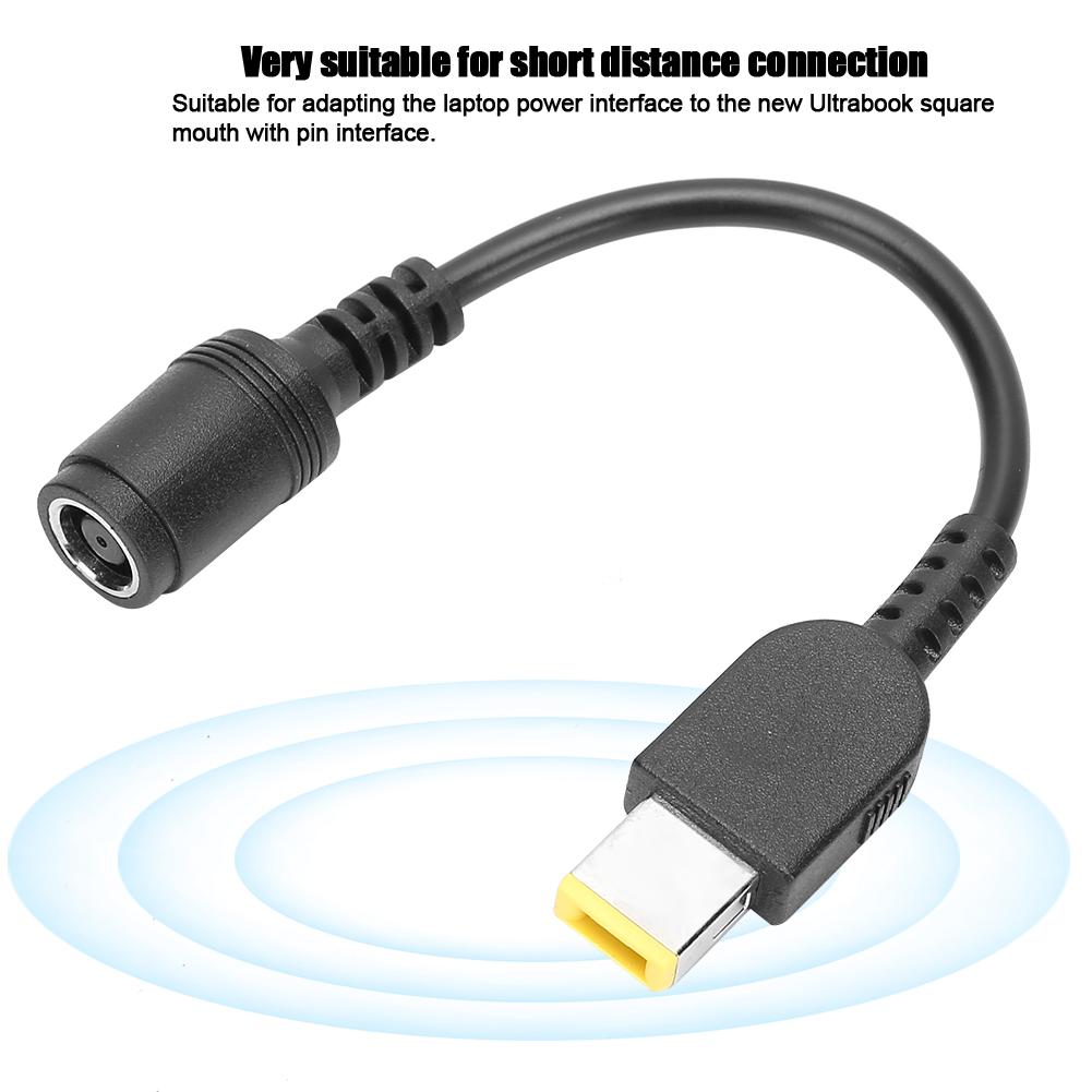 2Pcs Power Converter Cable Adapter 5.5x2.1mm Round to 7.9x5.5mm Square for Lenovo ThinkPad X1/X240/G405
