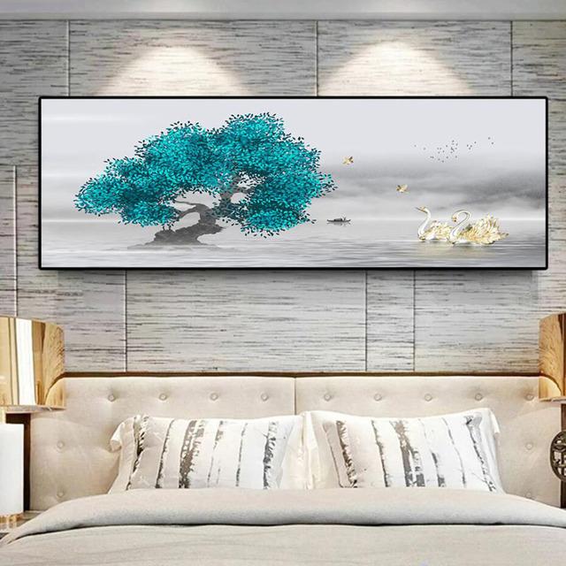 Современное сердце лебедь любовь холст картина скандинавские постеры с животными и принты настенные художественные фотографии гостиная домашний декор без рамки