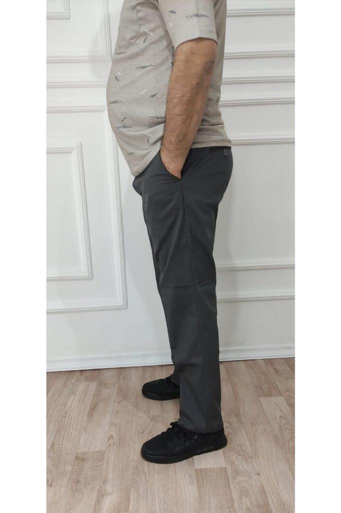 Мужские брюки больших размеров больших размеров Мужские классические удобные серые льняные брюки больших размеров