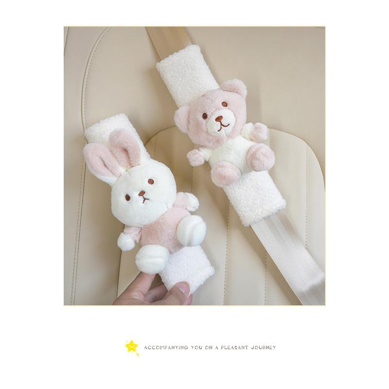 Cute Cartoon Lamb Wool Car Seat Belt Anti Choking Shoulder Protection Pad