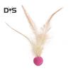 1 Pc/3 Pcs Interactive Feather Ball Toy Mini Bouncy Basketball Soccer Baseball with Feather Pet Training Catcher Toy for Indoor Cats