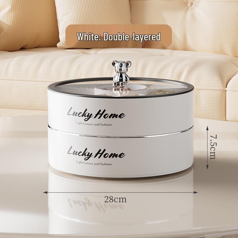 Элегантная ваза для орехов и конфет: Герметичная фруктовая тарелка и коробка для хранения закусок для журнального столика