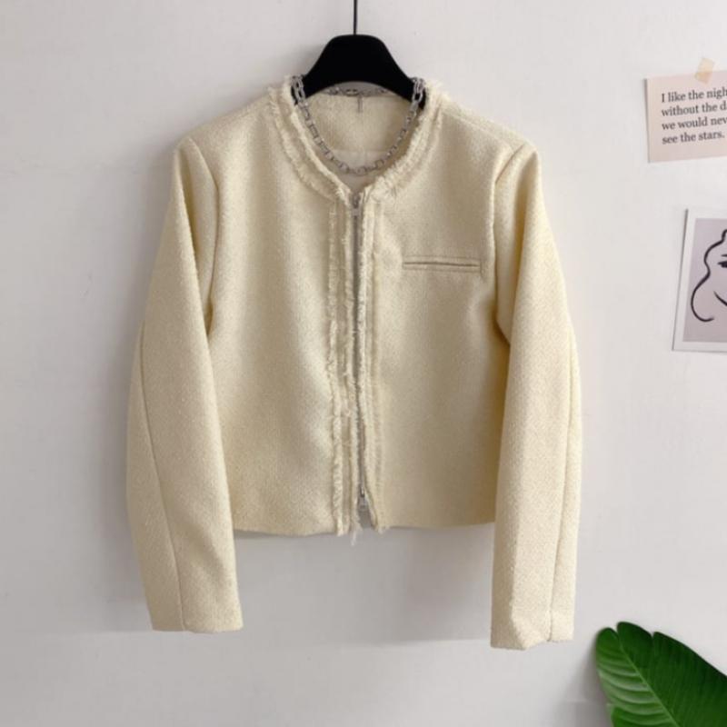 Honey J Non Collar Two Way Tweed Jacket 4 Colors