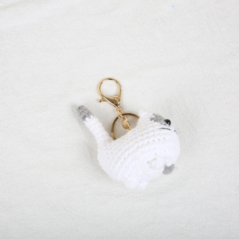 Handmade Handwoven Kitten Pendant Multi Color Kitten Key Chains Cute Cat Key Ring Car Keys
