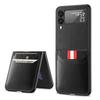 Lightweiht Matte Leather Cases For Samsung Galaxy Z Flip 3 Flip4 5g Flip3 Flip 4 With Card Holder Business Cover Case