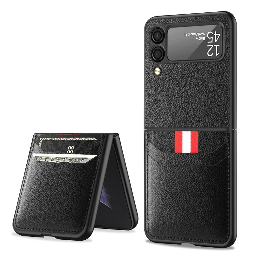 Легкие матовые кожаные чехлы для Samsung Galaxy Z Flip 3 Flip4 5g Flip3 Flip 4 с держателем для карт, деловой чехол
