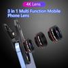 Универсальный набор линз для камеры телефона 3-в-1: Рыбий глаз, 0,62x Широкоугольный 25x Макро для iPhone 12/11/ Смартфона Android
