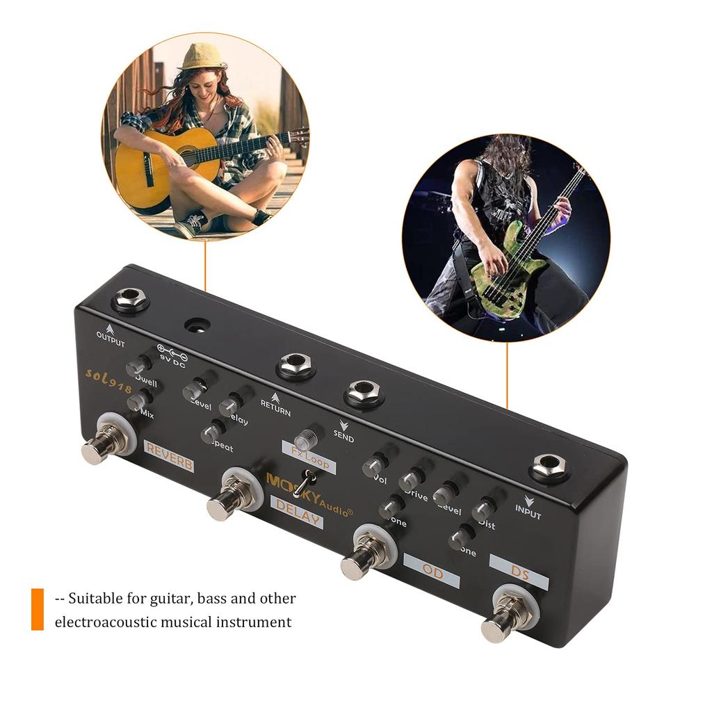Sunydog MOSKY 1-in-1 Multi-Effect Pedal for Guitar and Electric Instruments SOL9185 Combined Effects