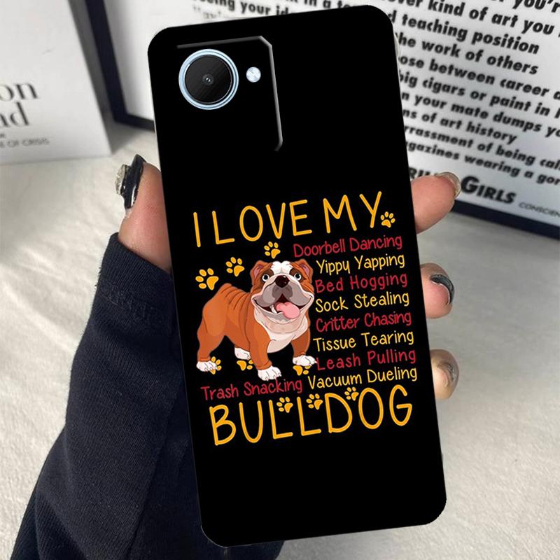 Сердцебиение английского бульдога Для Realme GT7 Pro GT6 C67 C65 C63 C61 C55 C53 C51 C71 C75 10 11 12 13 14 15 Pro Plus Чехол