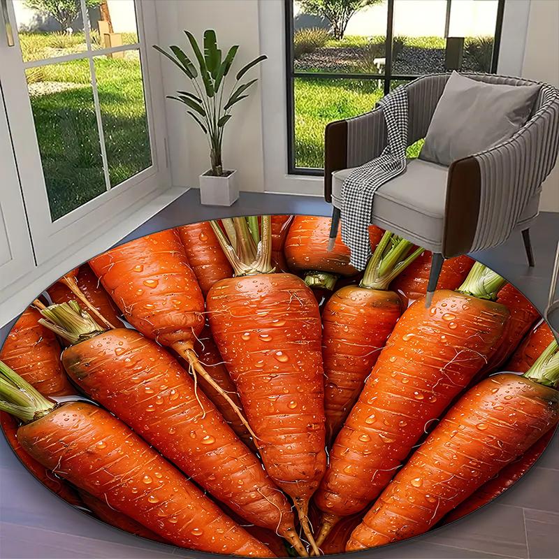 [Avocado Fruit Printed Carpet] Durable Home and Office Round Rug, Kitchen Farmhouse Decorative Floor Mat