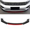 Sharp Gloss Black Red Tongue Передний бампер Губа Подбородок Спойлер Разделитель Диффузор Комплект кузова Отделка Защитный кожух воздухозаборника Универсальный Большинство автомобилей
