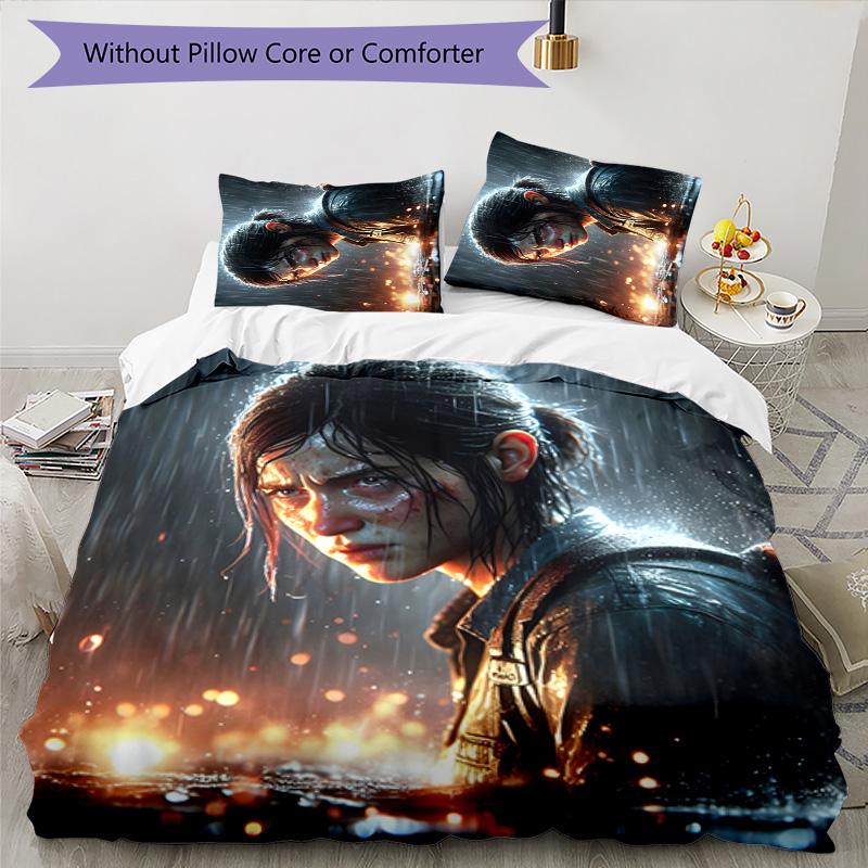 The Lost Of Us 3pcs Bedding Set Duvet Cover Closure Includes 1 Duvet Cover & 2 Pillowcases for All Seasons Bedroom Home Dorm Decor