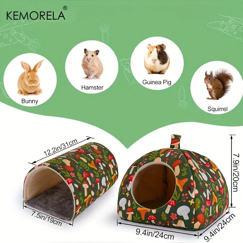 KEMOREL 2 шт. Укрытие для морской свинки, Мягкая кровать для морской свинки и Моющийся тоннель для морской свинки, Аксессуары для морской свинки, для хомяка, кролика