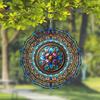 10 Inch Stained Glass Wind Spinner 3D Kinetic Metal Hanging Decor for Garden Yard Indoor Outdoor Blue White Windmill Gift for Women Men