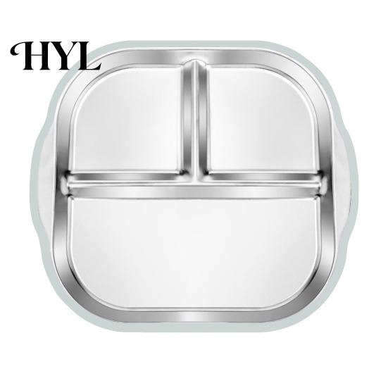 Silicone Sleeve Toddler Plate Stainless Steel with Suction Base 3-Compartment Baby Mess-free Mealtime Set Bowl Non-Slip Grip Unbreakable Metal