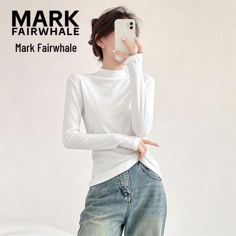 Mark Fairwhale Женская ребристая футболка с полувысоким воротником и длинным рукавом