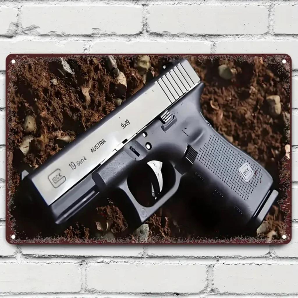 Игрушки для Настоящих Мужчин Винтажная Металлическая Вывеска Glock 9 мм Железный Настенный Декор для Дома Офиса Бара Гостиной Спальни
