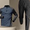 Men's Quick-Dry Half-Zip Training Suit: Long-Sleeve Top and Trousers for Running and Fitness