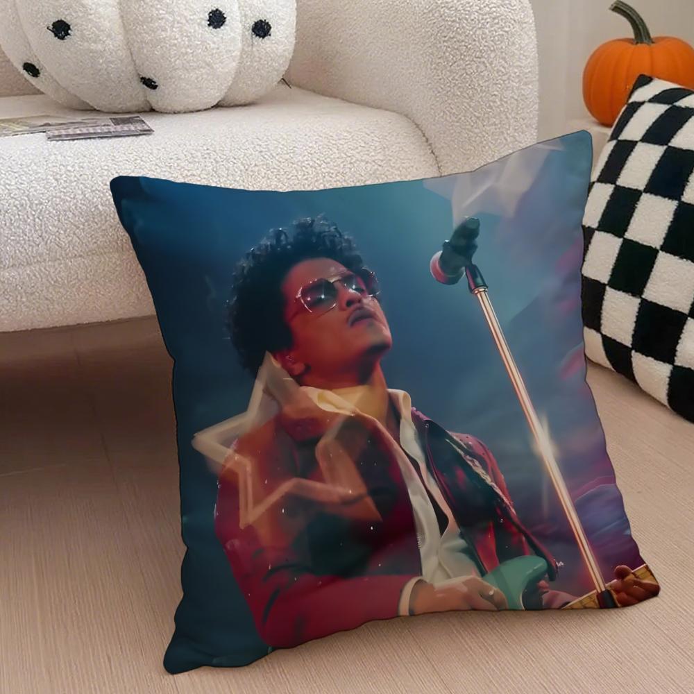 Charismatic BBruno Mars  Groovy singer Cushion Cover Throw Pillow Cover Hidden Button Durable Polyester Chair Cushion