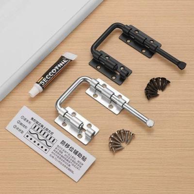 Hardware Stainless Steel Door Latch Lock Non Perforated 90/180 Degree Anti-theft Buckle Safety Thickened Gate Latch Fences