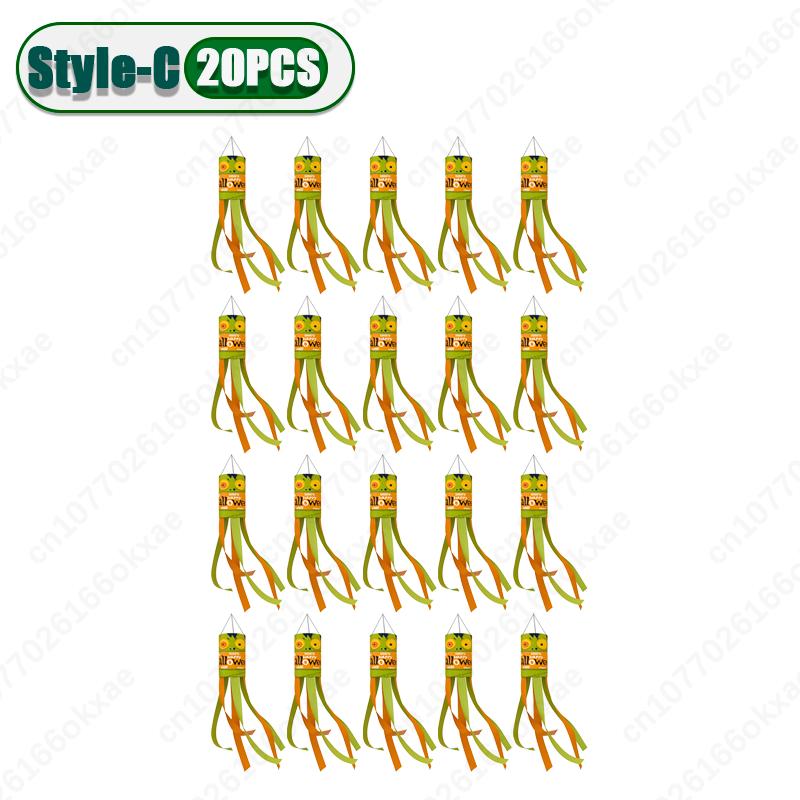 1-20PCS Halloween Ghost Windsock Flag Waterproof Hanging Outdoor Decorations for Yard Patio Garden Party Ghost Festival Supplies